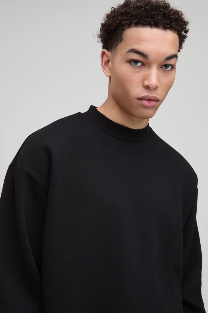 330GSM Oversized Sweatshirt | Black | Size Medium