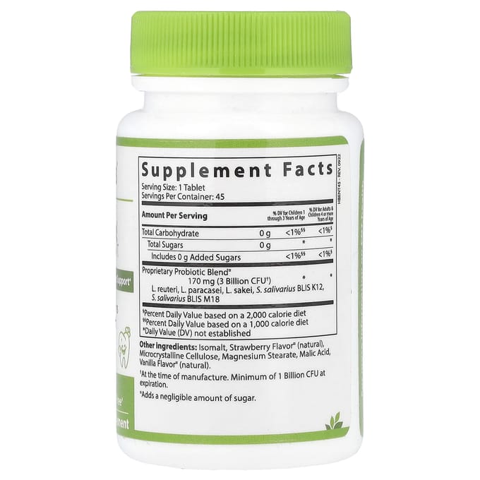 Vital Nutrients, PRO-Kids ENT, sans sucre, fraise vanille, 3 milliards d'UFC, 45 comprimés à croquer