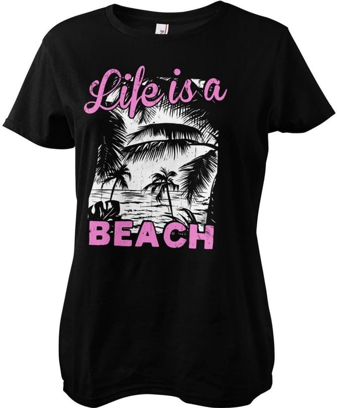 Hybris Dames-T-shirt 'Life Is A Beach Girly'
