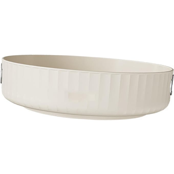 Plateau de rangement rond rotatif blanc crème pour comptoir, plateau de rangement polyvalent, support de rangement rotatif white