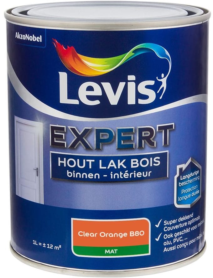 Levis - Expert Hout Lak Binnen Mat Mix - Clear Orange B80 - Mengverf - 1 L