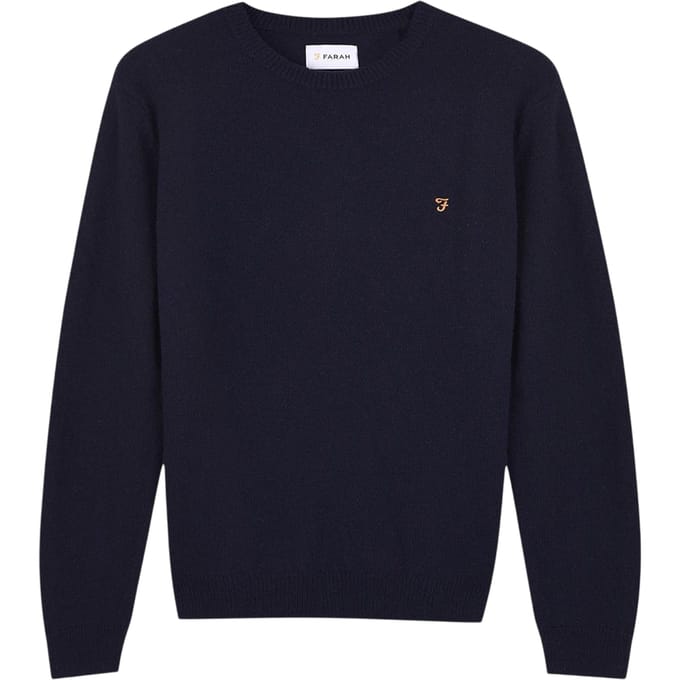 Farah Katoenen sweater met logo voor heren (Echte marine)