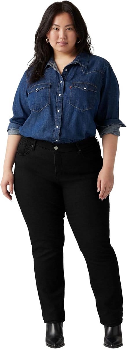 Dames Jeans Plus Size Shaping Straight Jeans