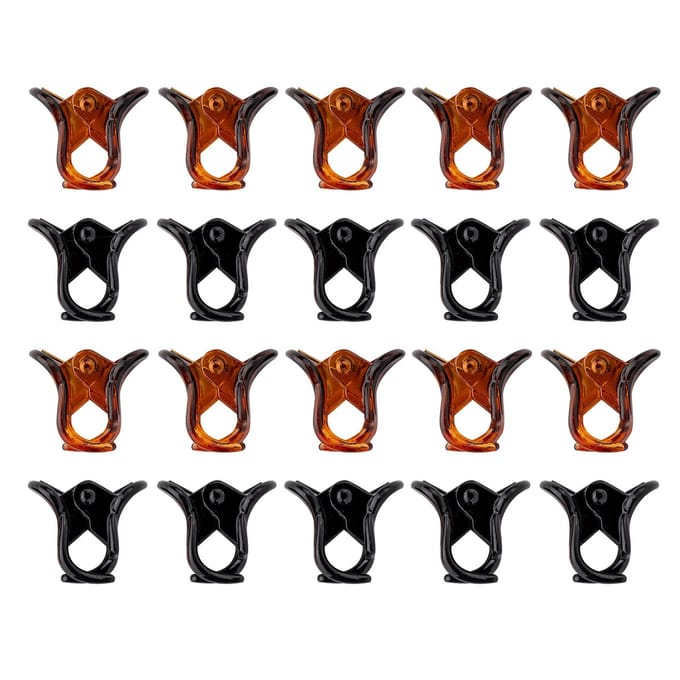 brushworks Mini Claw Clips - 20 Pack