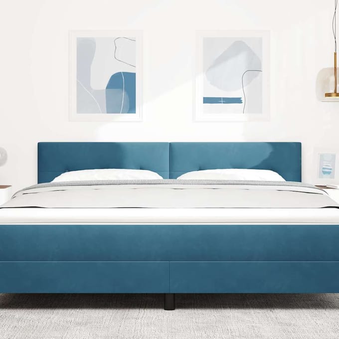 vidaXL - Hoofdbord - Donkerblauw - 180 - cm - Fluweel