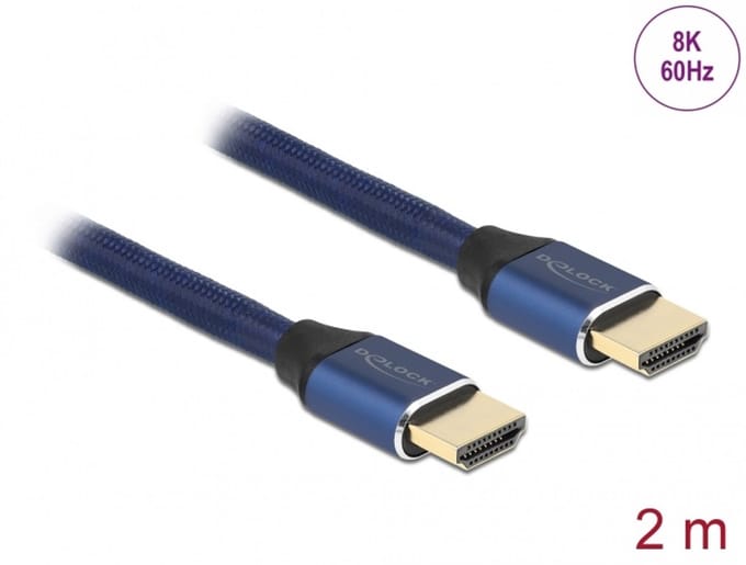 Delock Ultra High Speed HDMI Cable 48 Gbps 8K 60 Hz blue 2 m certified