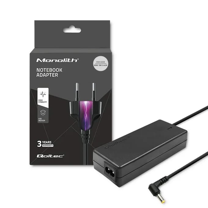 Qoltec laptopstroomadapter voor Acer 65W |   19V |   3.42A |   5.5*1.7 |   Stroomkabel