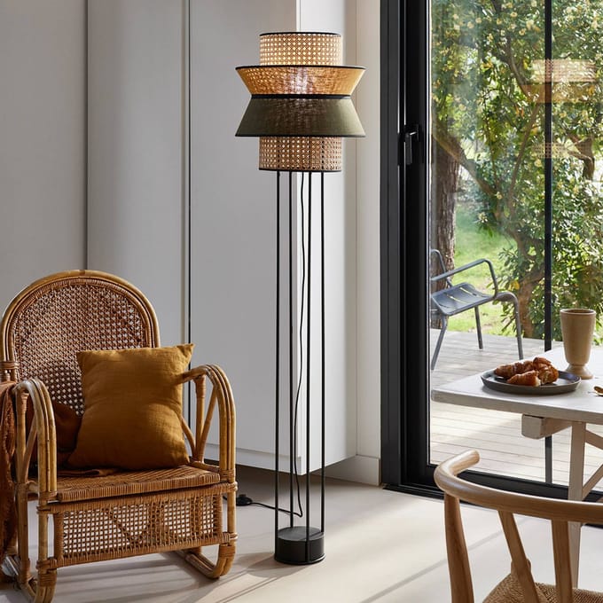 MARKET SET Singapore DBL vloerlamp, kaki/curry