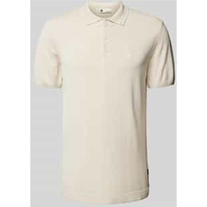 Poloshirt van pure viscose met logostitching