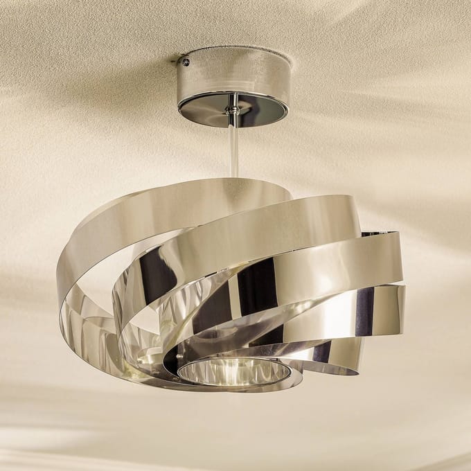Euluna Vento plafondlamp, chroom-nikkelkleurig, Ø 40 cm, metaal