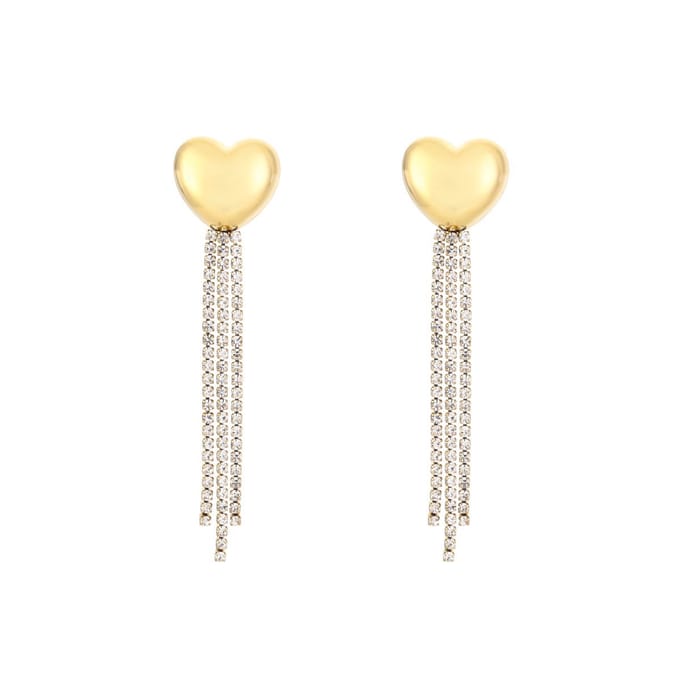 Oorbellen Strass Hart Glamour