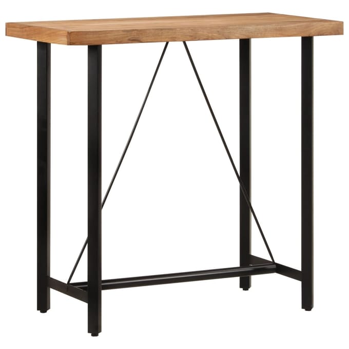 vidaXL - Bartafel - 110x55x107 - cm - massief - acaciahout - en - ijzer