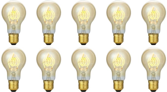 SPL E27 LED Lamp 5W 3 Staps Dimbaar - Extra Warm Wit - LED Filament - Amber - Vervangt 39W - 10 Stuks