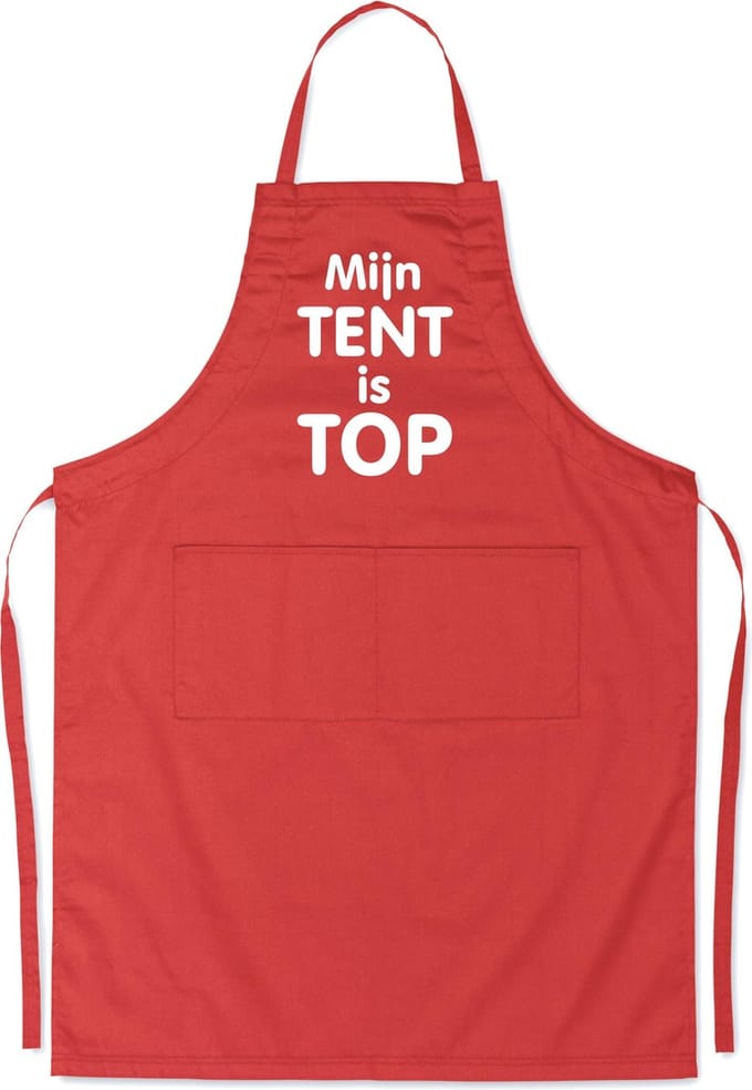 Benza Schort Mijn Tent is TOP - Grappige/Leuke/Mooie/Luxe Keukenschort - Rood