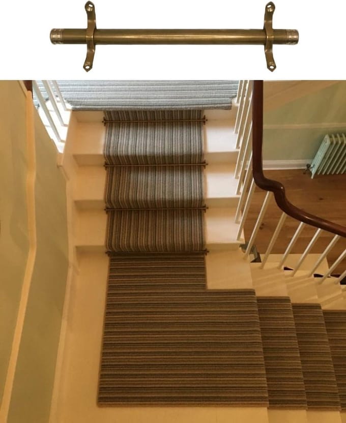 Trapleuning Set - Trap Roedes - Trap Decoratie - Antiek Messing - 65 cm - Goud