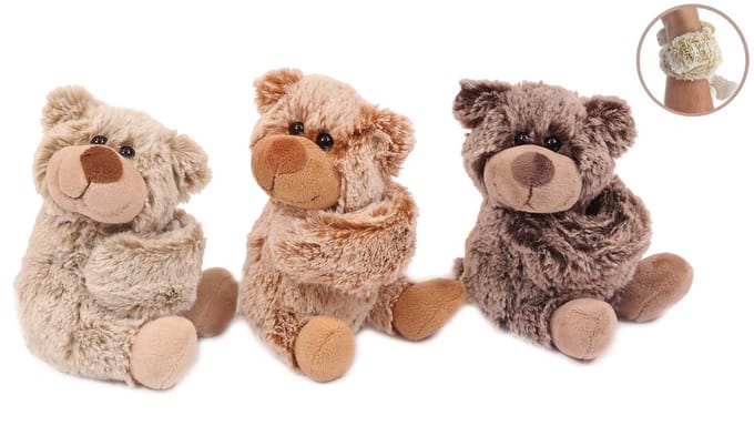 PIA Soft Toys-Set van 3 Pluche Beer armband 3 ass. 16 cm