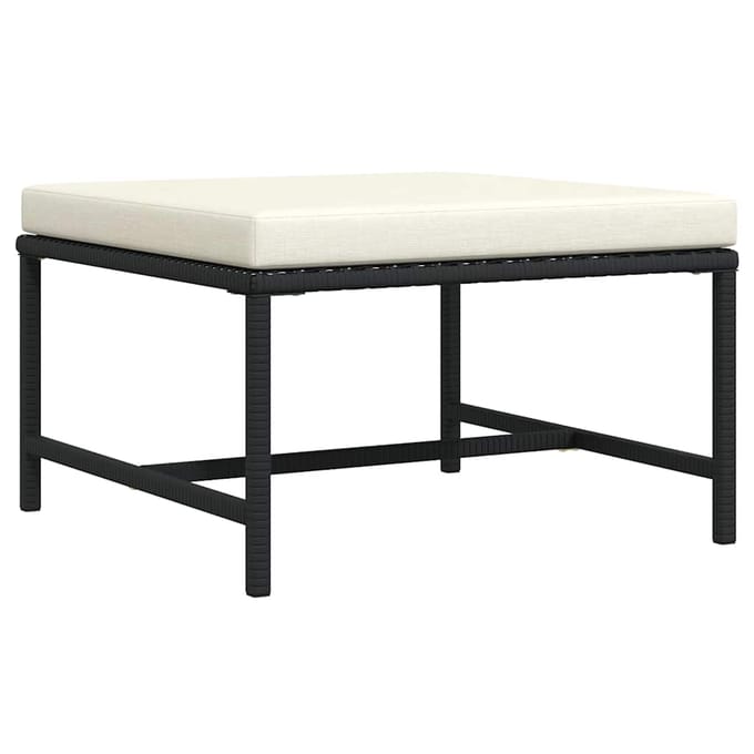 vidaXL - Voetensteun - sectioneel - met - kussen - poly - rattan - zwart