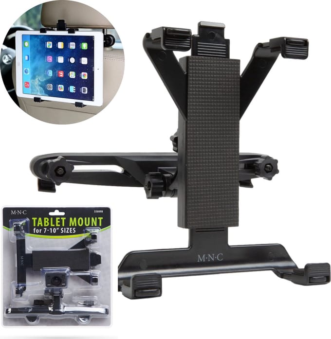 MNC - Tablethouder - Universele Tablet Houder Auto Hoofdsteun - Zwart - 7-10" - 22 x 15 x 15 cm