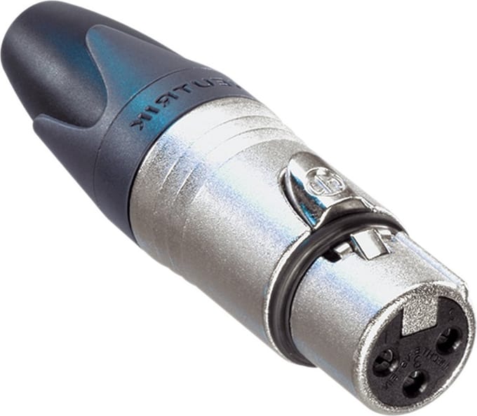 Neutrik NC3FXX XLR 3-pins (v) connector / zwart/grijs