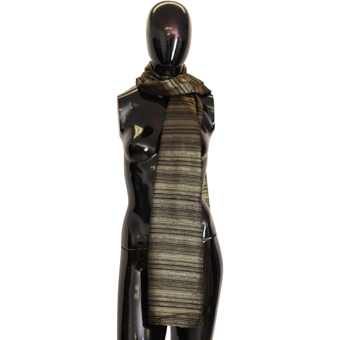 Dolce & Gabbana Vrouwen Metallic Goud Zijden Stretch Sjaal Wikkel Sjaal
