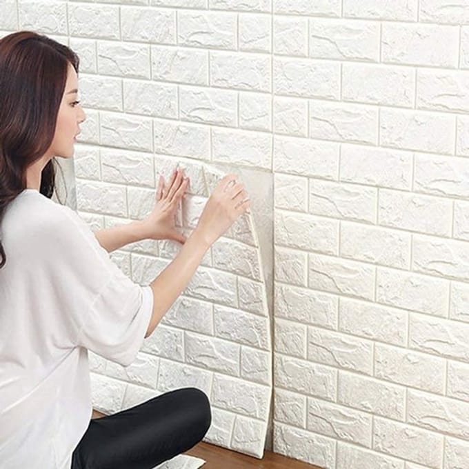 Allecto - 3D-wandpanelen - Zelfklevend baksteen - Waterdicht en