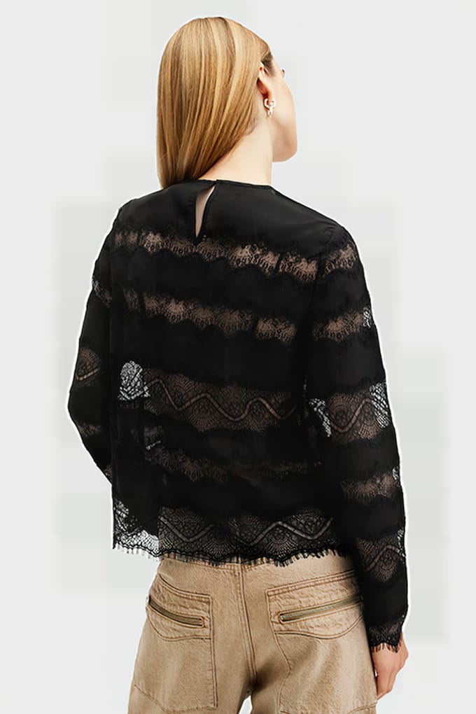 AllSaints Tiff Top Black Taglia: 2 | Magliette intime Outlet | Donna | Nero