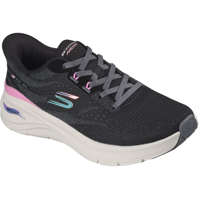 Skechers Arch Fit 3.0 Textiel Dames Zwarte Gaas/Multi Trim Sneakers