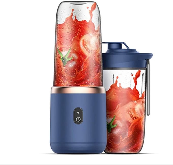 Blauwe draagbare mini blender-USB oplaadbaar-300ml-roestvrijstalen messen-reis smoothie maker