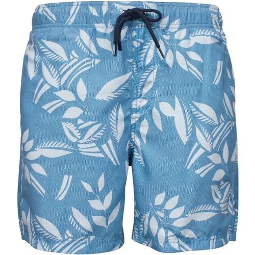 Baileys Swim Short Allover Leaves Drawstring Denim Blue / male