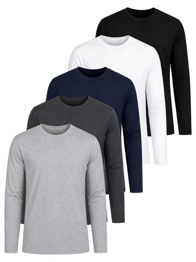 Kruze | T-shirts met lange mouwen voor heren – 5-pack