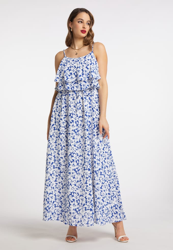 faina bloemenprint maxi jurk tylin