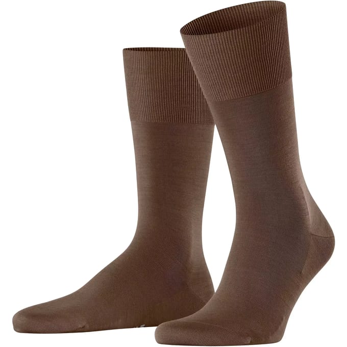 FALKE ClimaWool eenkleurig wol lyocell sokken heren bruin - maat 41-42