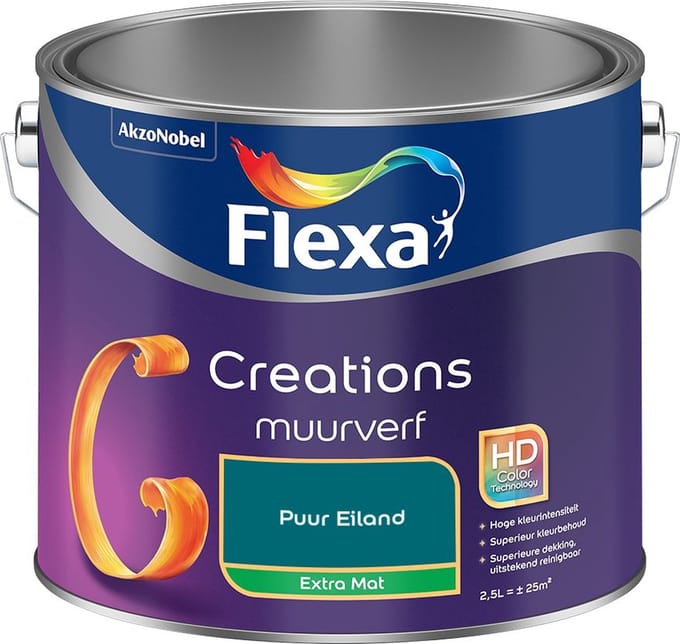 Flexa - Creations Muurverf Extra Mat - Puur Eiland - Mengverf - 2,5 L