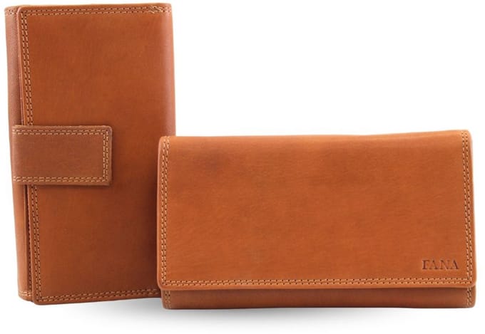Fana Bags Leren Dames Portemonnee Cognac - RFID – Extra Veel Pasjes – Soepel Leer – Ideaal Cadeau