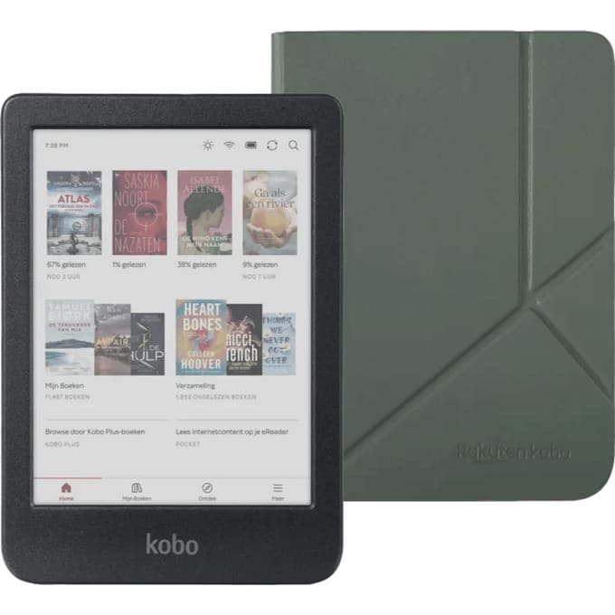 Kobo Clara Colour Zwart + Sleep Cover Groen