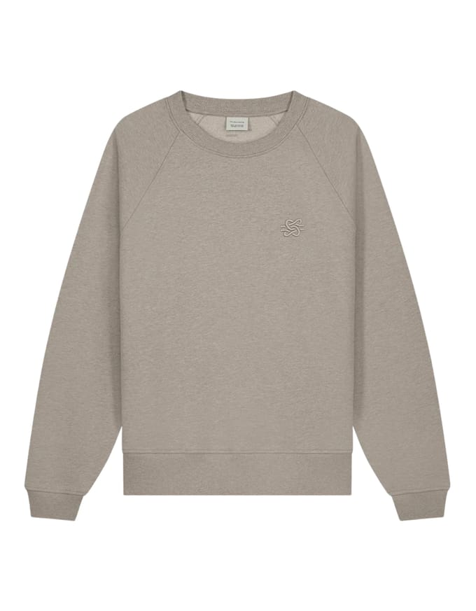 Filling Pieces 422630500397 Sweaters Beige Sweatshirt Embroidered Knot Melange
