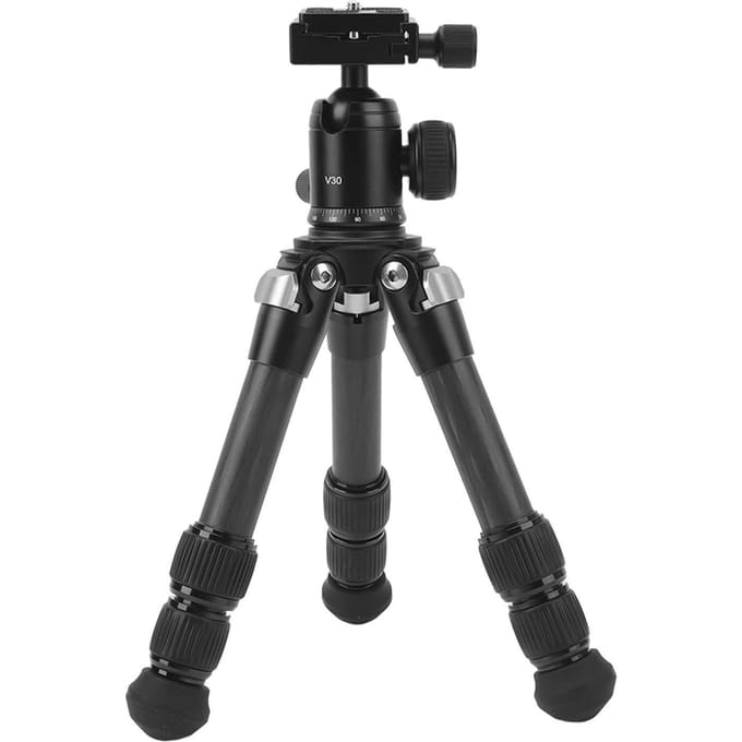 Reisstatief van Koolstofvezel met 30mm Balhoofd Automatische Terugslag 17,6lb Universeel Desktop Camera gray
