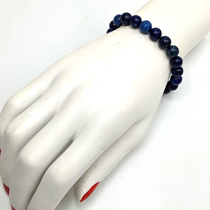 M-apart-Edelsteen 8 mm-armband-Lapis Lazuli-925-zilver