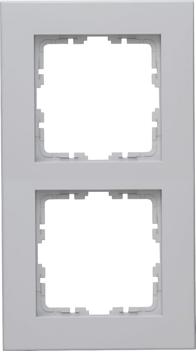 Afdekraam 2-voudig - Wandplaat Frame - Stopcontact Afwerking - Mat Geverfd - 55 x 55 mm - Grijs