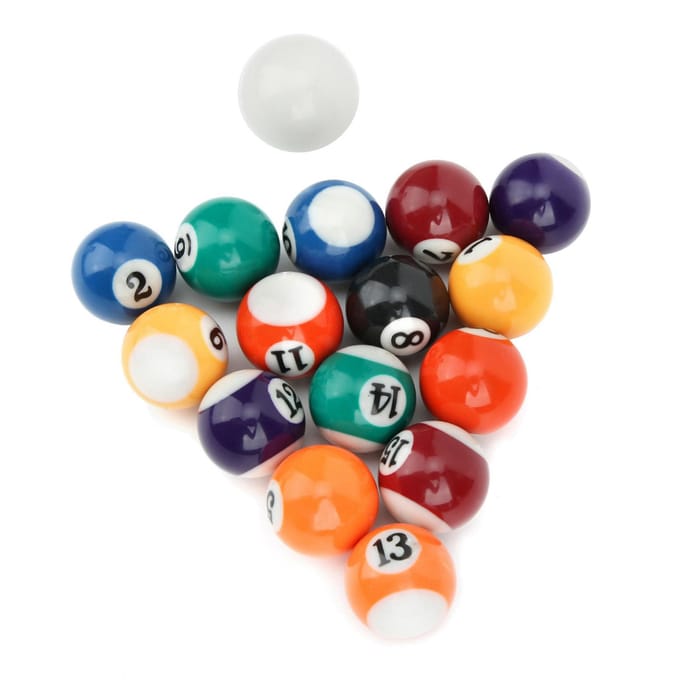Lot de 16 mini-boules de billard en résine écologique de 32 mm pour enfants, accessoire de table de billard blue