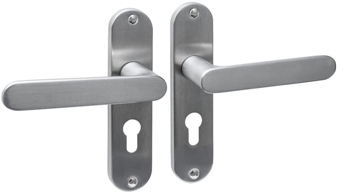 Intersteel Deurkruk Sora basic op schild ovaal 185x41mm profielcilindergat 55mm rvs