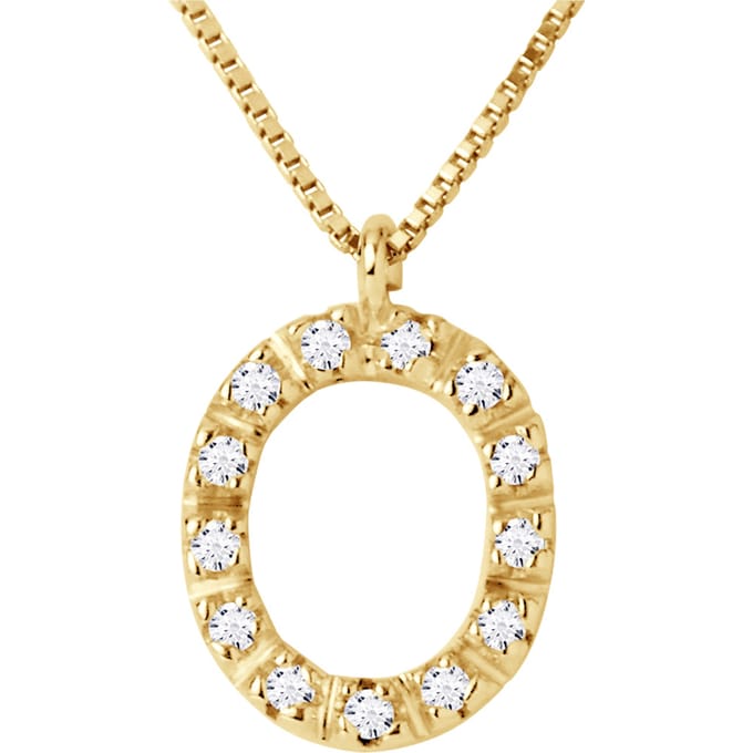 Collar ABC Diamonds 0,07 Cts letter "O" 18 karaats geel goud