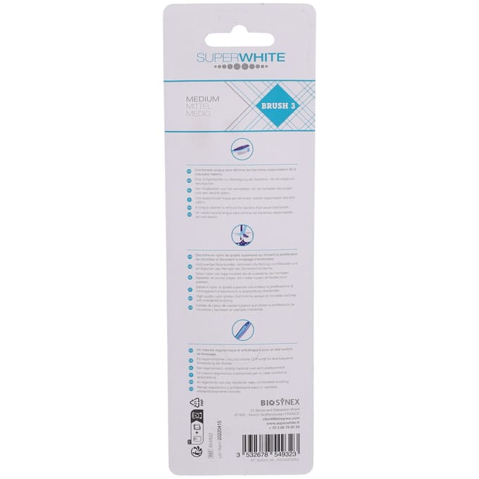 Superwhite Tandenborstels Medium 3 Tandenborstel
