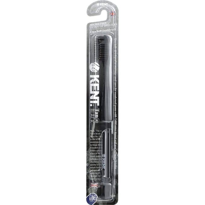 Kent, brosse à dents ultra douce, noire, 1 brosse à dents gray