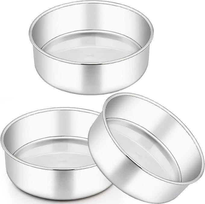 Omgoods - Set van 3 Ronde Bakvormen van Roestvrij Staal