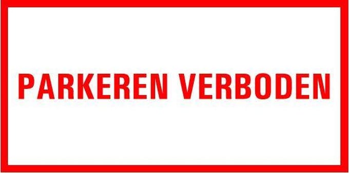 Parkeren verboden tekstbord - kunststof 320 x 200 mm