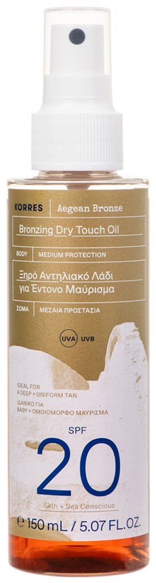 Korres Zonneproducten Bronzing droge olie SPF 20 Zonnebrand Dames 150 ml