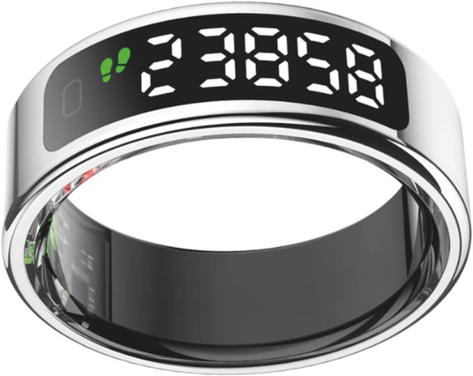 NOLATR Smart Ring ELITE VUE Silver - Size 9