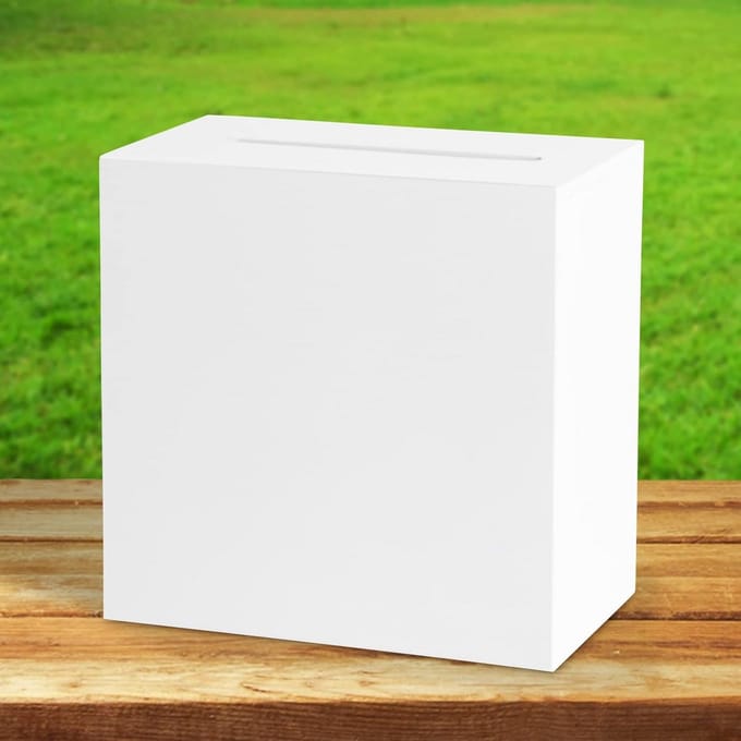Grote Witte Houten Geschenkdoos voor Kaarten en Gedenkobjecten