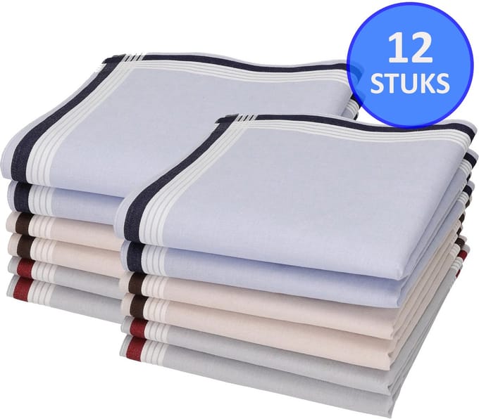 Soft – Zakdoeken – Zakdoeken heren – 12 stuks – Model 18